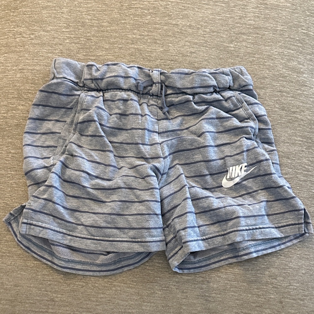 Nike Kids Heathered Blue Striped Shorts